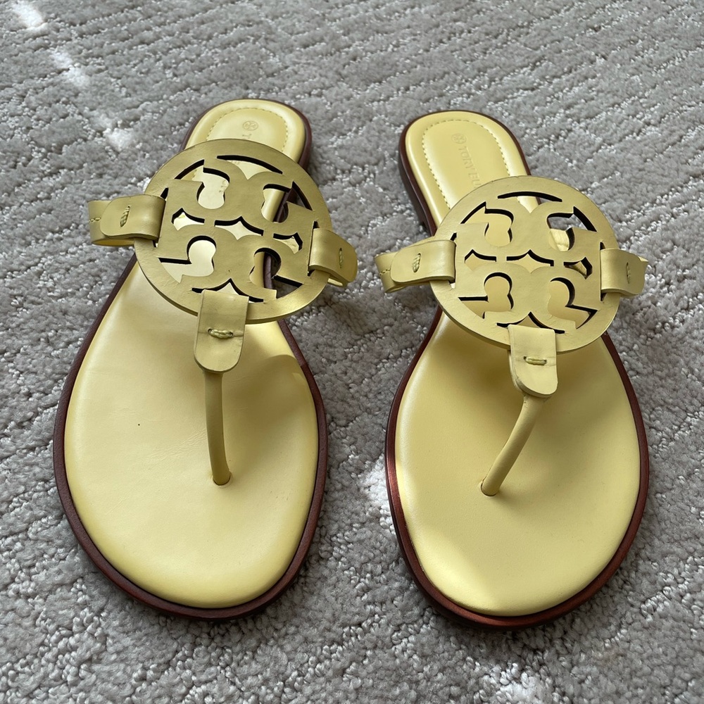 Tory Burch Butter Yellow Miller Sandals - Picture 2 of 7